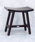 18-Inch Teak Shower Bench with Mocha Shield Finish for a sturdy spa seat in any shower, showcasing waterproof and durable teak bath furniture.