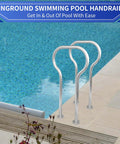 Dock Boarding Handrail Safety Grab Bar For Marina Boat Deck And Hot Tub Access 37.4 Inch High Iron Construction Sturdy Grab Rail