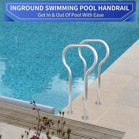 Dock Boarding Handrail Safety Grab Bar For Marina Boat Deck And Hot Tub Access 37.4 Inch High Iron Construction Sturdy Grab Rail
