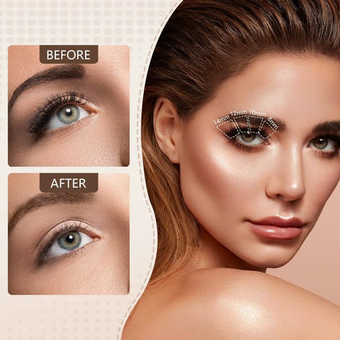Before and after of Glue Free Wispy Lash Clusters Kit For DIY Lash Extensions, 100 Pcs Individual Eyelash Clusters 8 to 14mm C Curl