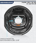 SEHNSUCHT front view of a 12-inch electric trailer brake drum hub assembly, black circular backing plate for 5200–7000 lb axles