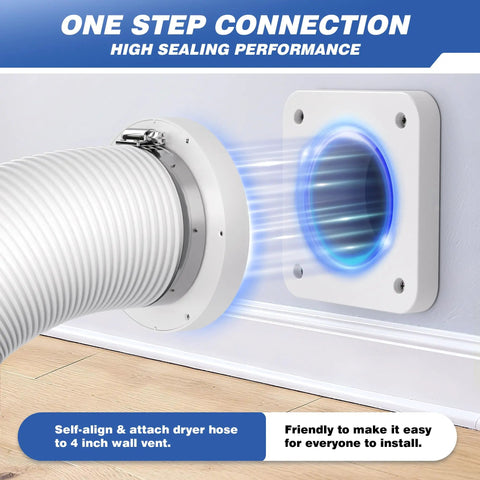 Magnetic Dryer Vent Connector With Airtight Seal For Tight Spaces DV180 4-Inch Duct Kit installation demonstration