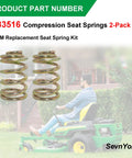 283516 Compression Seat Springs 2 Pack For John Deere And Grasshopper Lawn Mowers shown near rider on mower