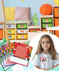 Kids Photo Nameplates For Desk Self Adhesive Name Tags With Photo Space 48 Pieces In 6 Cool Animal Themed Styles in classroom setting