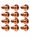 Titanium Bike Bolts Set T25 Torx Head M5x12mm 12mm Length Grade 5 6Al4V Orange Beefy RustProof Lightweight Heavy Duty Screws Pack Of 12