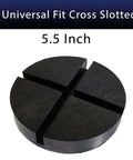 5.5 Inch Large Rubber Jack Pad Pucks Slotted For Hydraulic Floor Jacks Beveled Anti Slip Design With Cross Slots Protect Frame