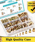 405 Piece Metric Rivet Nut Kit With M3 To M12 UNC Flat Head Nutserts For Metal Zinc Plated Carbon Steel Rivnuts In Durable Storage Case