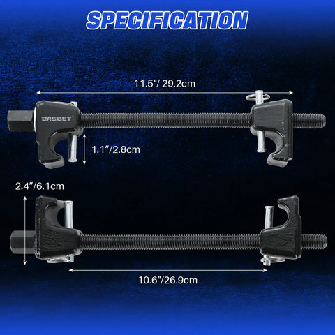 Specifications of Macpherson Strut Coil Spring Compressor Kit 2 Pack with Detent Pins Heavy Duty Spring Removal Tool