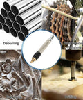 Kickin It To The Next Level With This Badass Pencil Die Grinder Air Tool Kit Featuring Tough Tungsten Alloy Gears And Rock Solid 70000 RPM Pneumatic Engraving Pen Performance in use for deburring, polishing, engraving, and drilling.