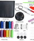 Portable Mini Sewing Kit For Travel And Home Use With Zipper Case And 74-Piece Gear Includes 12 Color Threads Scissors Needles