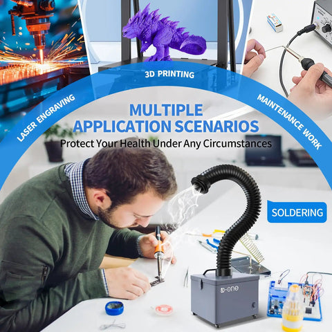 Person soldering with Powerful Solder Fume Extractor With 240 Cubic Meters Per Hour Suction And 120W Brushless Motor 4 Layer