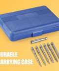 50 Piece Screwdriver Bit Set With Case And Extra Long Magnetic Driver Kit, blue carrying case with bits and extension