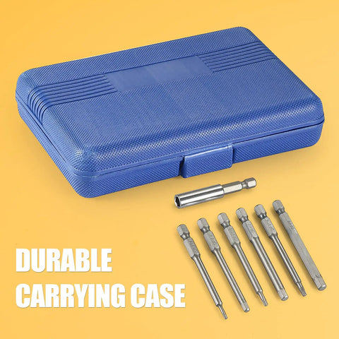50 Piece Screwdriver Bit Set With Case And Extra Long Magnetic Driver Kit, blue carrying case with bits and extension