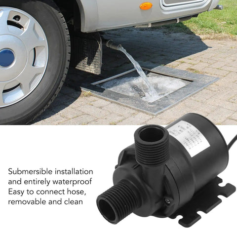 Ultra Quiet Brushless Water Pump 12V DC 30W Submersible And IP68 Waterproof used for RV drainage, black pump detail