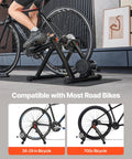 Foldable Magnetic Bike Trainer With Six Level Resistance Fits 26 To 29 Inch And 700C Road Wheels Indoor Cycling Stand shown with bike