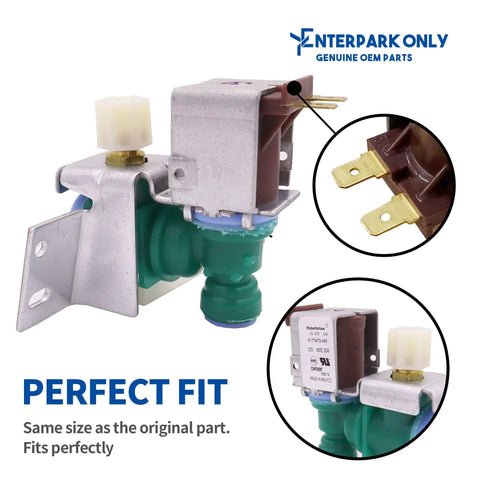 Refrigerator Water Inlet Valve Replacement For Whirlpool W10238100 W10498990, OEM Robertshaw Part with 5/16 inch compression