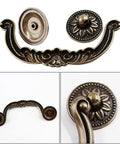 Six Pack Drop Cabinet Drawer Pulls With 3-3/4 Inch Center To Center Bail Handles In Yellow Bronze Finish detail view