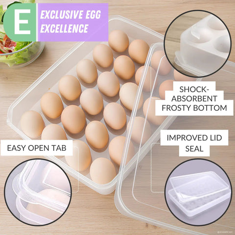 Two Pack Deviled Egg Carriers With Lids Portable 24 Egg Holders 48 Egg Capacity BPA Free Plastic Stackable Refrigerator Organizer Clear Tray Secure Seal Easy Clean Party Ready On The Go
