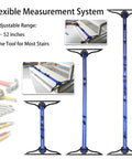 Solid Build Stair Tread Template Tool With Hella Precise Six Fold Measuring Jig For Dead On Staircase Angles And Pro Woodworking Layouts Up To Fifty Two Inches No Sweat Setup, adjustable 8-52 inches.