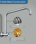 All Solid Metal Built To Last 3 Way Shower Arm Diverter Valve With 16 Inch Shower Head Extension Arm and High Rise Extender