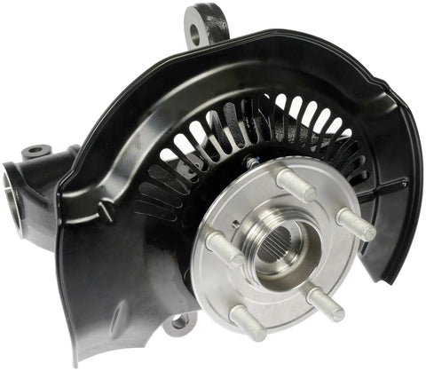 Front Driver Side Loaded Steering Knuckle For Select Honda Models Prepressed Assembly with polished hub detail.
