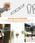 One Eighth Inch Stainless Steel Gate Chain Lock For Outdoor Fences Adjustable 28 Inch Gate Link Chain With One Fifth Inch Carabiners
