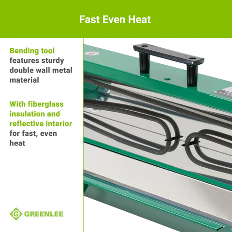 Greenlee Electric Pvc Pipe Heater For 1/2 To 2 Inch Conduit features fiberglass insulation for fast, even heat in a double wall metal design.