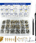 All In One Heat Set Insert Tool Kit With 880 Pieces Of Threaded Inserts Bolts Nuts Spacers And Soldering Iron For Easy Durable 3D Printed Part Assembly
