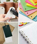 Low Force One Hole Paper Punch, 12 Sheets Capacity in use on colored papers, tags, and binder sheets, compact portable black punch with anti-skid base.