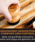 Food Grade Mineral Oil And Wax Applicator For Round Wood Cutting Boards, Butcher Blocks, Bamboo And Utensils With Handy Ergonomic Grip