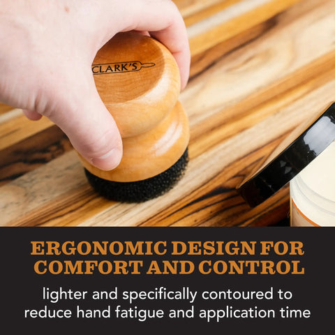Food Grade Mineral Oil And Wax Applicator For Round Wood Cutting Boards, Butcher Blocks, Bamboo And Utensils With Handy Ergonomic Grip