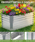2 Pack Raised Garden Bed 4x2x2 Ft Galvanized Steel With Deep Root Planter Boxes Wing Nut Fasteners And Safety Edges For Outdoor Veggies And Flowers And Herbs And Succulents