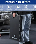 Person holding Extra Thick Kneeling Pad Black For Knee Pain Relief, Ultra Comfort 1.2 Inch Foam, Waterproof Cushion 28 By 16 Inches