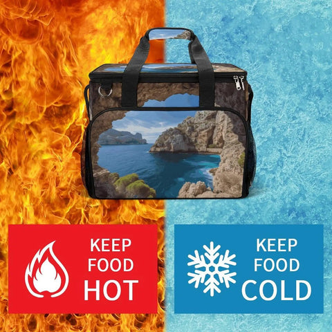 Image of Insulated Picnic Backpack Tote Bag 30L Large Capacity Cooler Bag With Leakproof Waterproof Design For Beach Camping And BBQ.