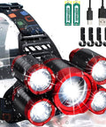 USB Rechargeable Headlamp 12000 Lumen Ultra Bright LED Zoomable Work Light With Four Modes Waterproof Headlamp for Adults