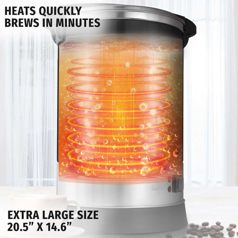 Heavy Duty 100 Cup Coffee Maker And Hot Water Urn For Events And Catering With Double Wall Stainless Steel Keeps Drinks Hot