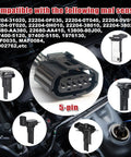 Mass Air Flow Sensor Connector Plug Pigtail Harness 5 Pin for MAF Sensor; shows 5-pin connector with compatibility details.