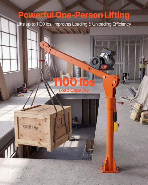 Heavy Hitter Electric Pickup Truck Crane Featuring A 3500 Pound Electric Winch And 360 Degree Swivel Folding Hoist For Real World Job Site Material Hauling