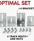 4 Pack J6 Garage Door Track Bracket Set With L Shape Wall Mounts Durable Galvanized Steel Hardware Kit Includes 8 Bolts And 8 Nuts For Reliable Track Support Replacement Or Repair