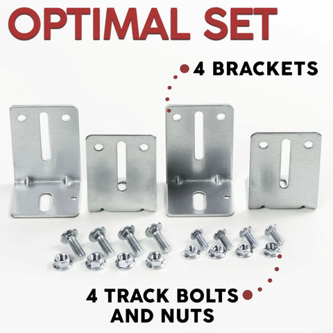 4 Pack J6 Garage Door Track Bracket Set With L Shape Wall Mounts Durable Galvanized Steel Hardware Kit Includes 8 Bolts And 8 Nuts For Reliable Track Support Replacement Or Repair
