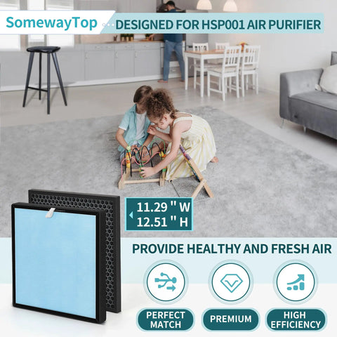 True HEPA Replacement Filter Set For Home Air Purifier 4 Stage System With Carbon Pre Filter Odor Removal Fits HSP001 True Air Cleaner