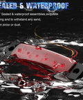 3.8 Inch LED Rock Lights With Strobe And Steady Modes Waterproof underbody in water, showcasing IP67 waterproof feature.