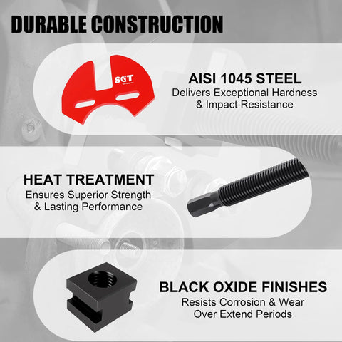 Wheel Hub Removal Tool Set For Cars And Trucks Compatible With 5, 6, And 8 Lug Hubs Non Destructive Hub Removal Kit with steel parts.