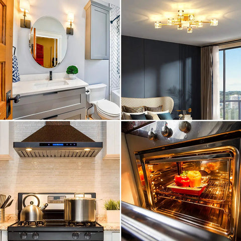 Interior settings using G9 Bulb 12 Pack Bi Pin 120V 40W Halogen Light Bulbs JC Type For Chandeliers Pendants Cabinets Bathrooms Warm White 2700K