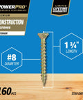 Premium Exterior Wood Screws For Outdoor Decking Projects Eight By One And Three Quarter Inch With Self Starting Tip And T25 Star Bit Gold Finish 160 Piece Pack For All Wood Projects