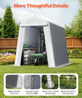 Heavy-Duty Portable Outdoor Storage Shed Tent 6x8x7 Ft With Roll-Up Zipper Door Vent Panels in garden setting