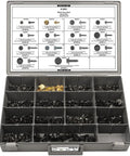 Grey Hex Head Body Bolt Set With 345-Piece Metric Assortment In 14 Sizes, Flange And Loose-Washer Style in an adjustable plastic tray.