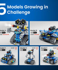 STEM 5 In 1 Robot Building Kit With Remote Control For Kids Ages 8 To 14 A Do It Yourself Programmable Engineering Toy That Totally Lets Boys And Girls Build Code And Conquer Hands On Learning And Fun, five model options