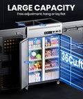 Totally Legit Commercial Upright Freezer Refrigerator Combo With Dual Temp Zones And 36 Cubic Feet Of Hella Spacious Stainless Storage in kitchen.