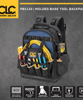 38 Pocket Molded Base Tool Backpack With Upright Stand Heavy Duty 1680D Ballistic Polyester Durable Pro Grade Tool Carrier